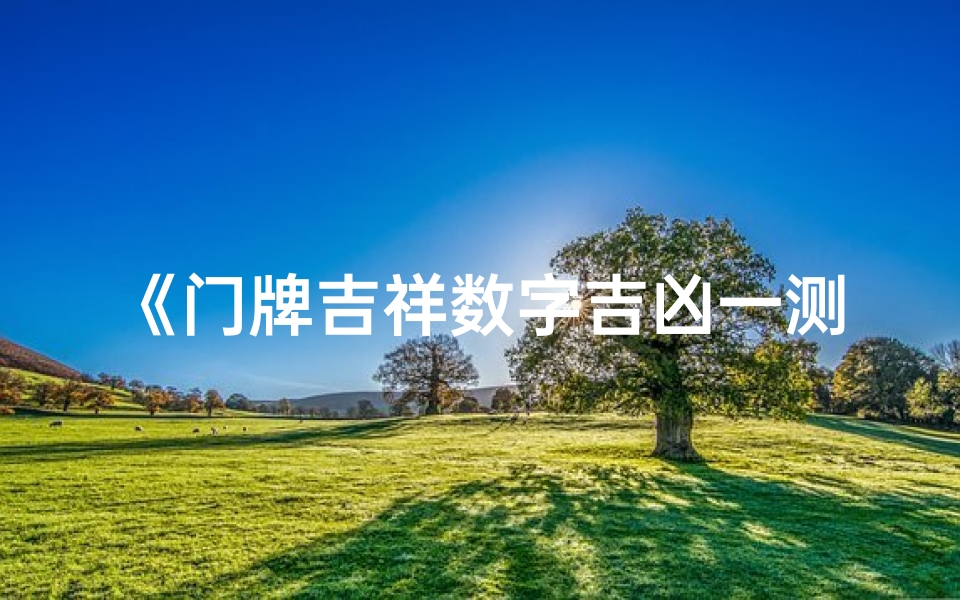 《门牌吉祥数字吉凶一测,揭秘好运之门》