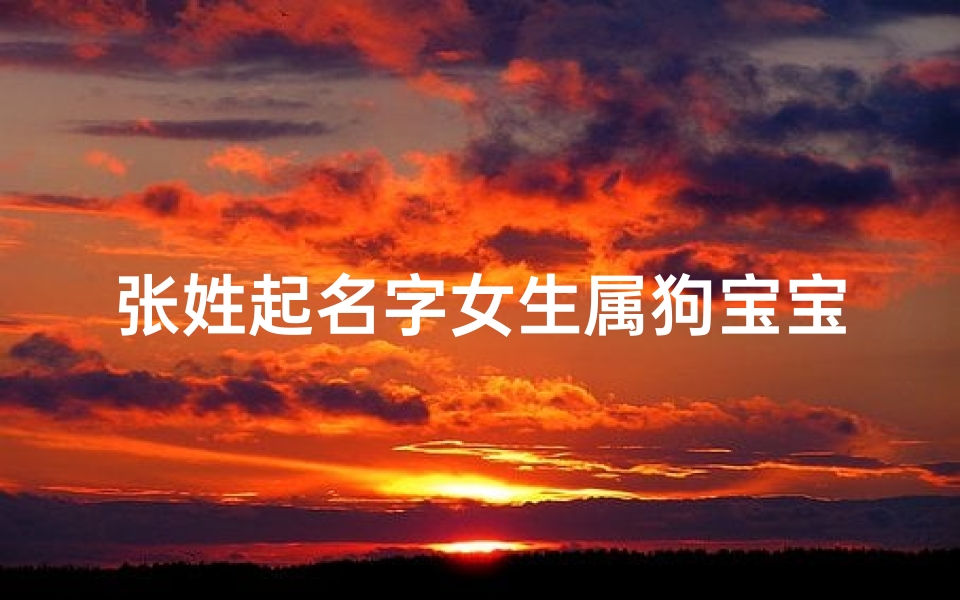 张姓起名字女生属狗宝宝、张姓属狗宝宝,吉祥如意好名字