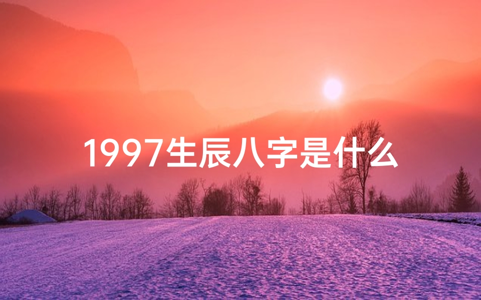 1997生辰八字是什么命,1997年八字命理揭秘:你的命运之谜揭晓