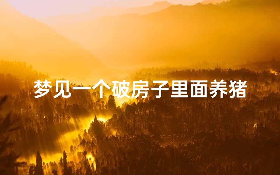 梦见一个破房子里面养猪—梦见养一屋小猪仔是什么预兆