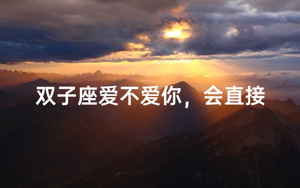 双子座爱不爱你,会直接说吗?