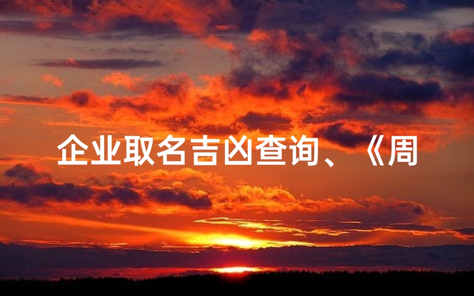 企业取名吉凶查询、《周易取名:企业吉凶测评秘籍》