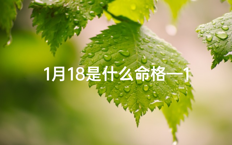 1月18是什么命格—1月18日命格揭秘:揭秘你的命运密码