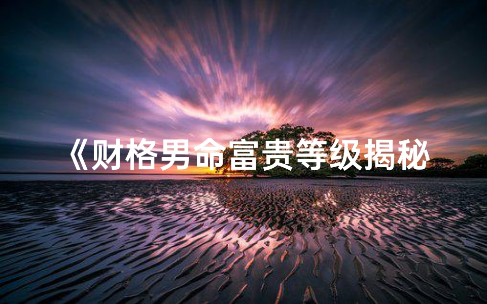 《财格男命富贵等级揭秘:揭秘财富巅峰》