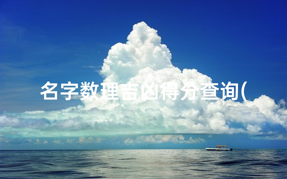 名字数理吉凶得分查询(姓名测试打分生辰八字,名字测试生辰八字打分)