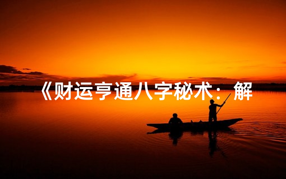 《财运亨通八字秘术:解码会赚钱的命理智慧》
