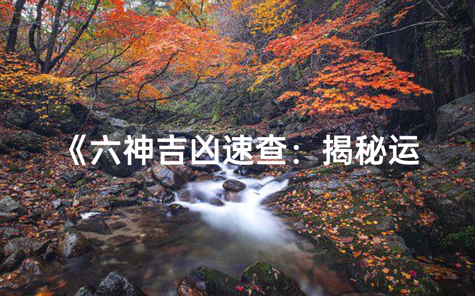 《六神吉凶速查:揭秘运势密码》
