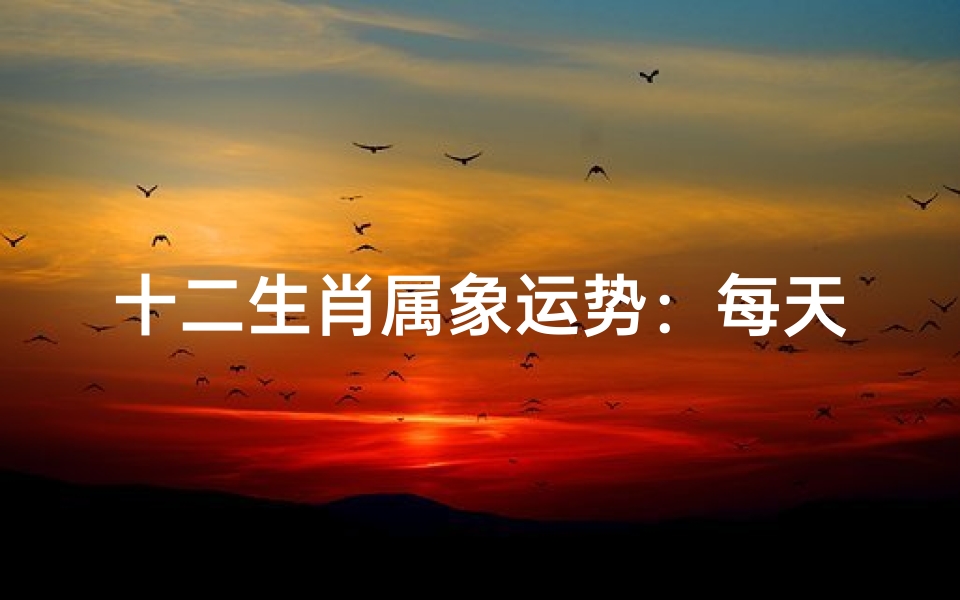 十二生肖属象运势:每天都有新曙光