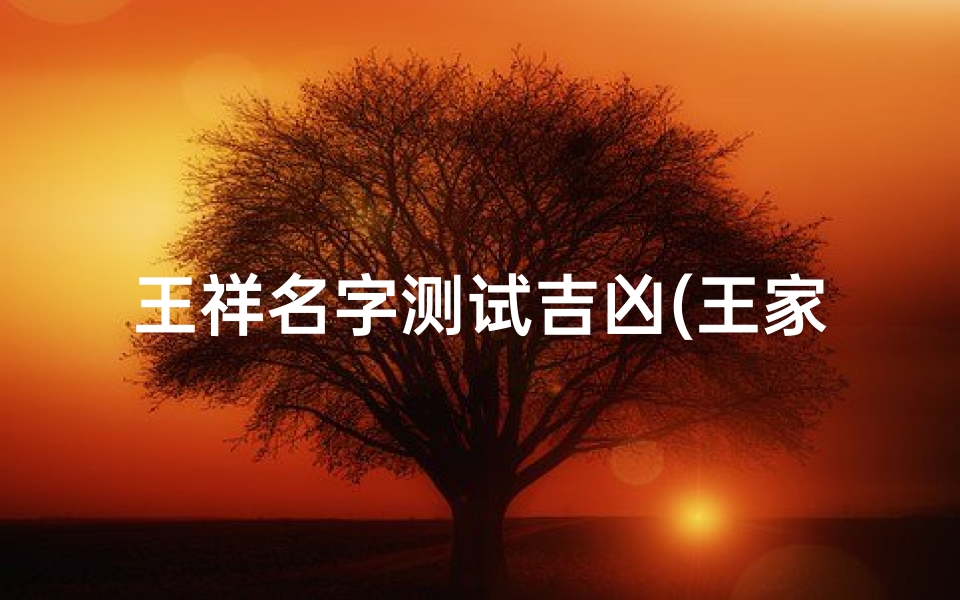 王祥名字测试吉凶(王家宝宝求名字)