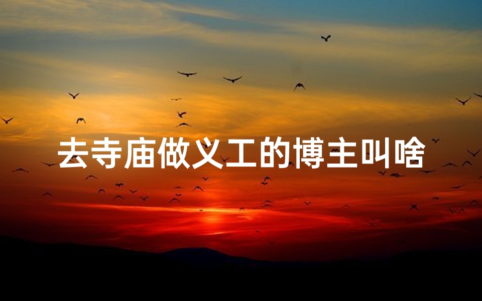 去寺庙做义工的博主叫啥