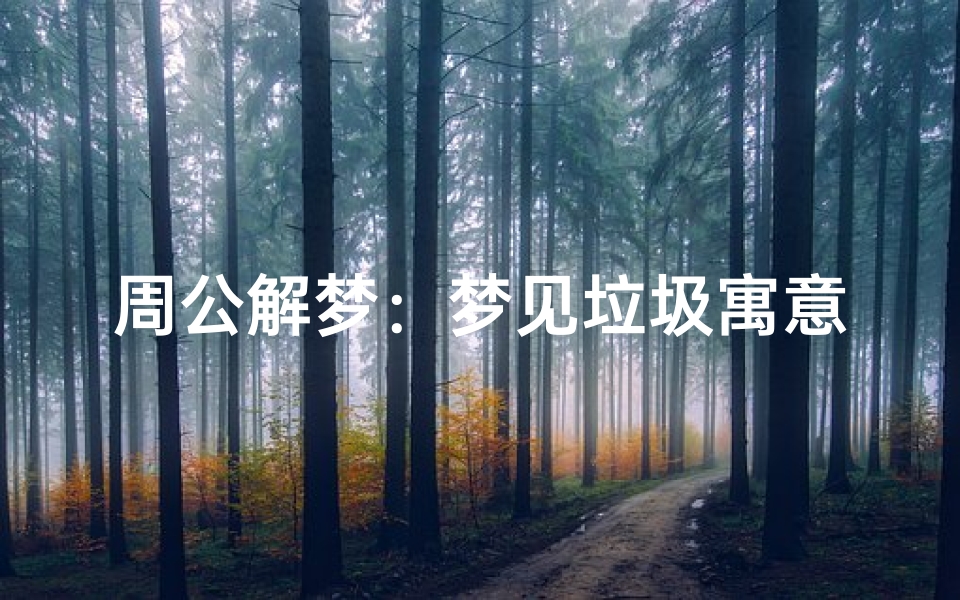 周公解梦:梦见垃圾寓意与心灵清洁息息相关