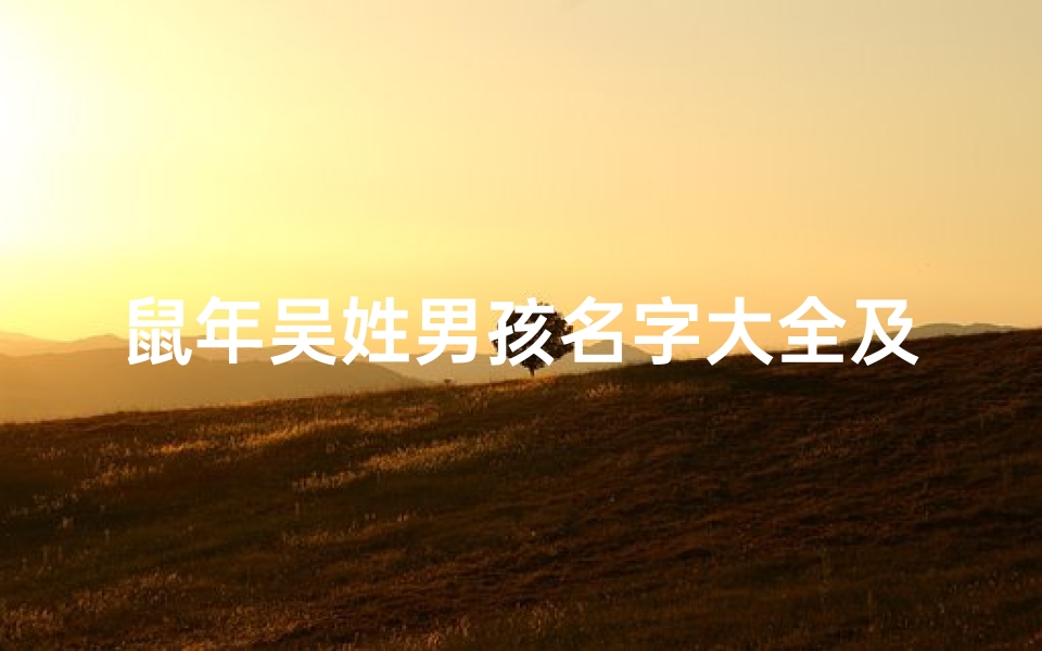 鼠年吴姓男孩名字大全及寓意,《吴氏鼠年男宝宝,两字佳名彰显灵动风采》