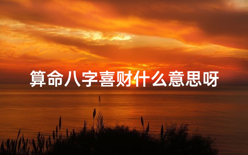 算命八字喜财什么意思呀(八字算命中所说的好财是什么意思)