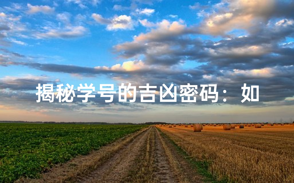 揭秘学号的吉凶密码:如何利用学号预测你的未来命运?