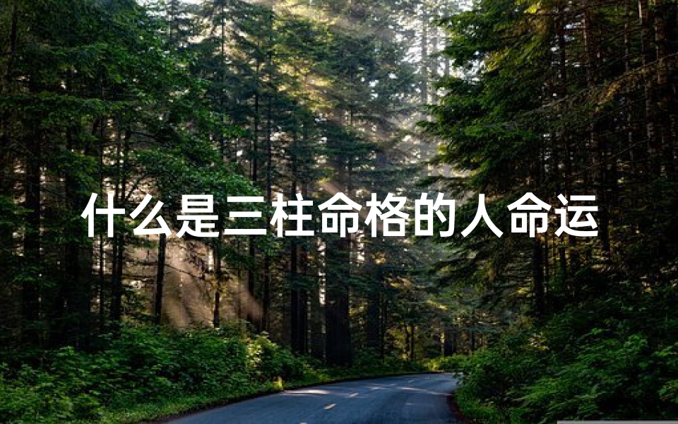 什么是三柱命格的人命运;三柱命格揭秘:揭秘命运之谜