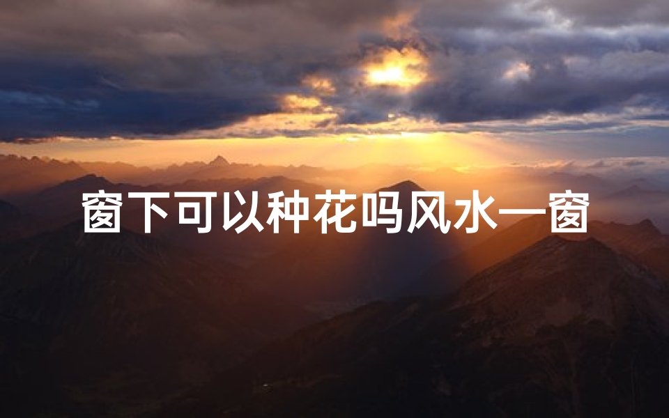 窗下可以种花吗风水—窗下可以种花吗风水好吗