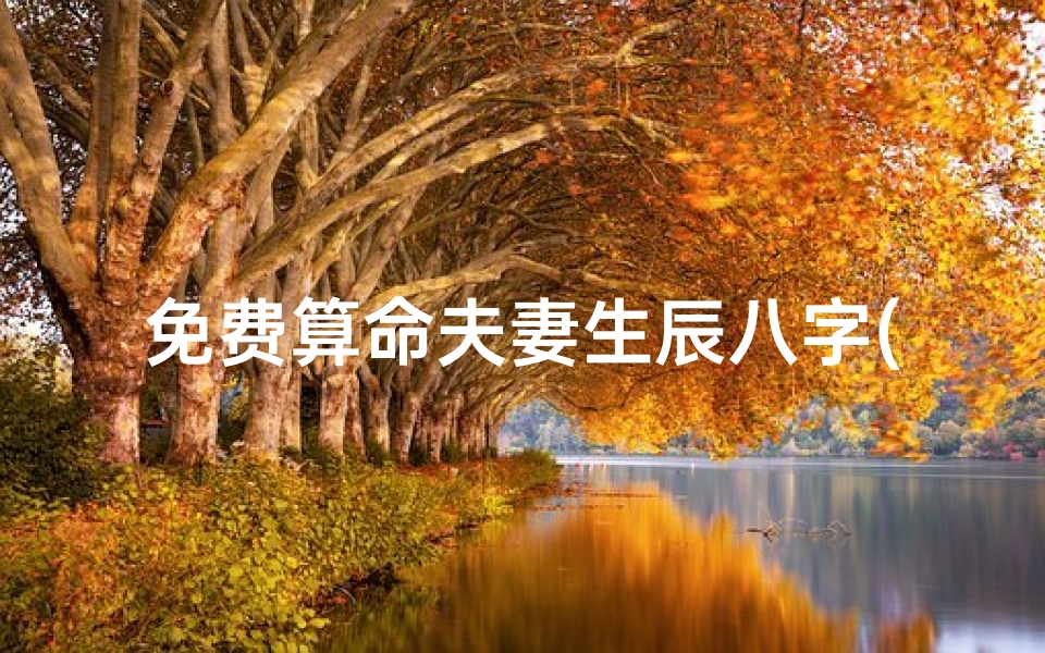 免费算命夫妻生辰八字(免费算命姻缘八字合婚算夫妻生辰八字合不合)