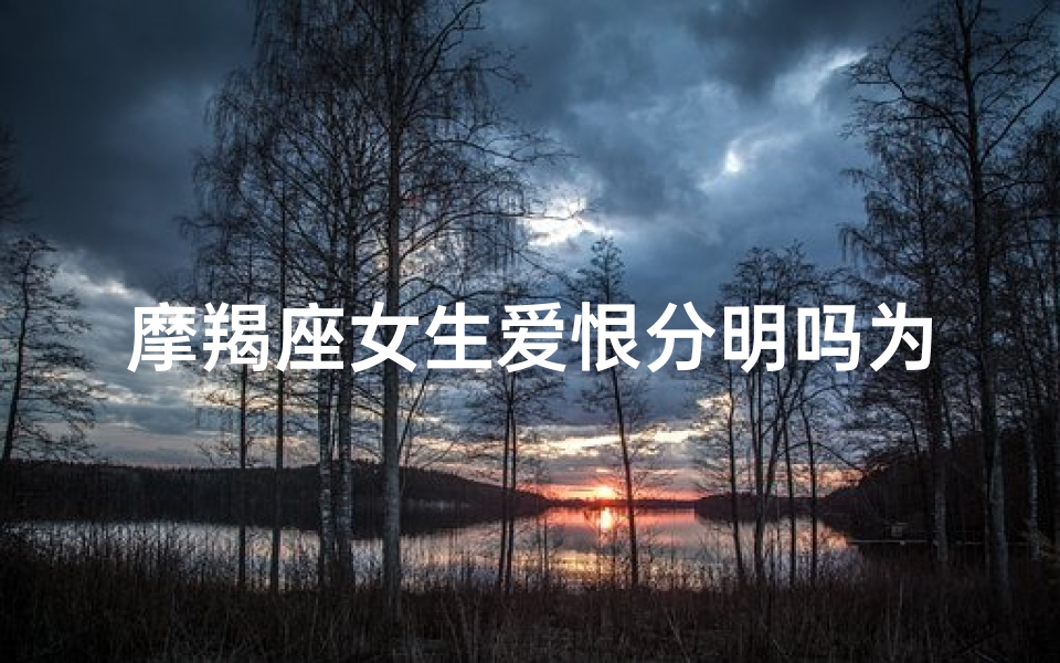 摩羯座女生爱恨分明吗为什么呢、摩羯座女生爱恨分明,性格之谜揭晓