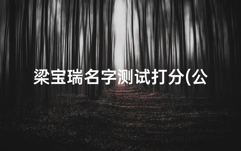 梁宝瑞名字测试打分(公司取名打分测试免费专业测吉凶)
