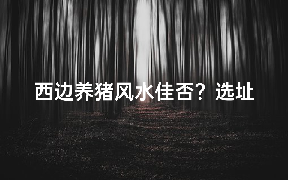 西边养猪风水佳否?选址指南揭秘