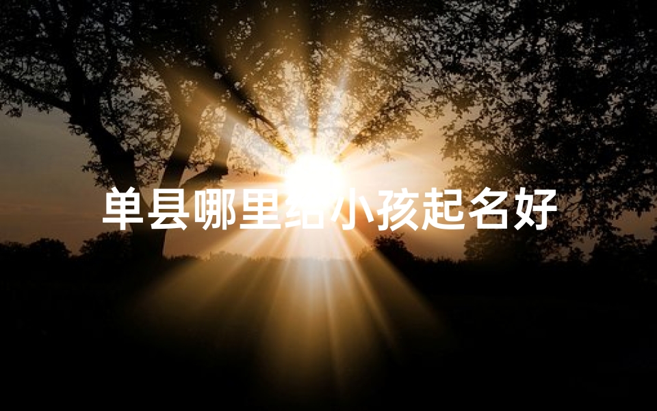 单县哪里给小孩起名好