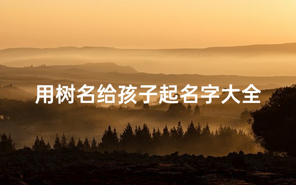 用树名给孩子起名字大全(好听又有深意的树名男生诗意名字推荐)