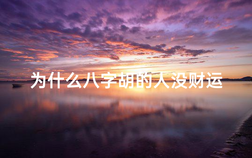 为什么八字胡的人没财运(八字胡的面相有什么说法)