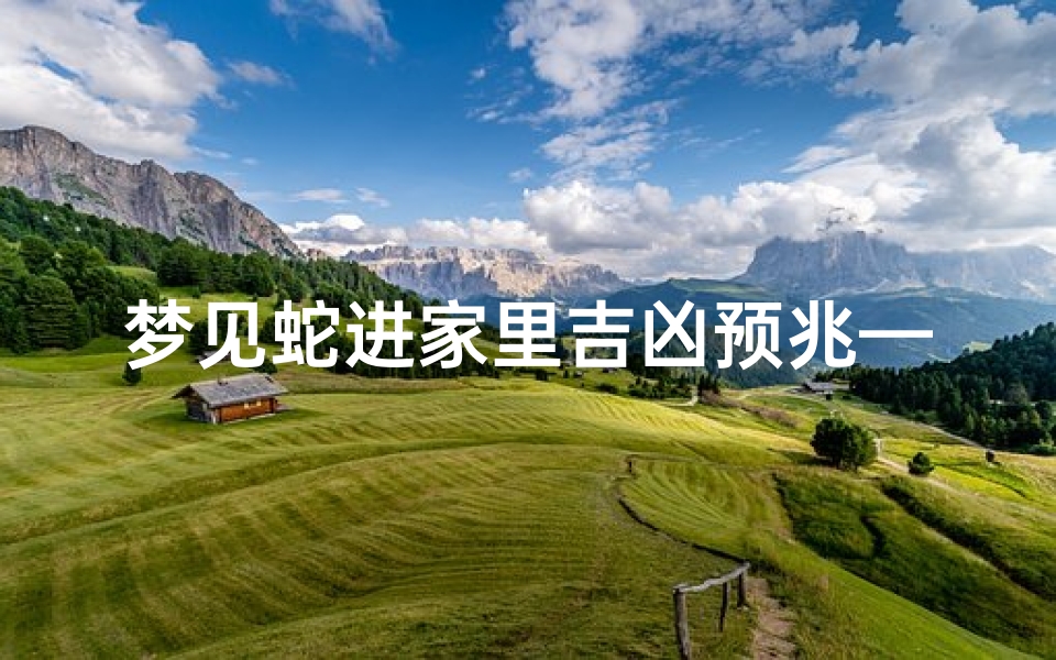 梦见蛇进家里吉凶预兆—梦见蛇进家里是什么预兆,该怎么处理