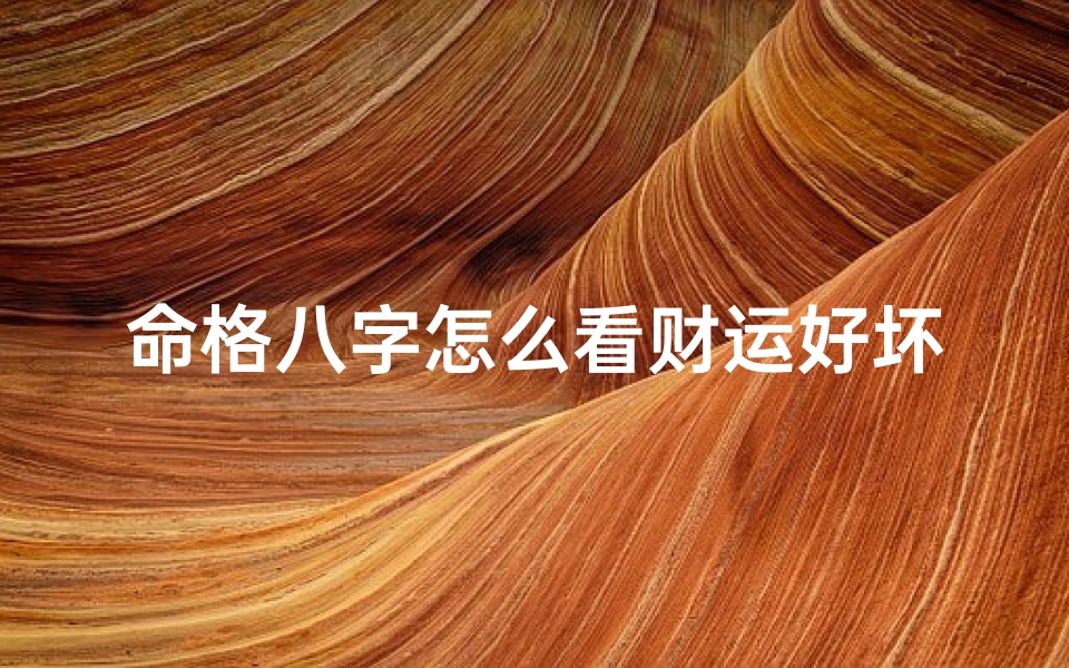 命格八字怎么看财运好坏(从生辰八字怎么看财运 )