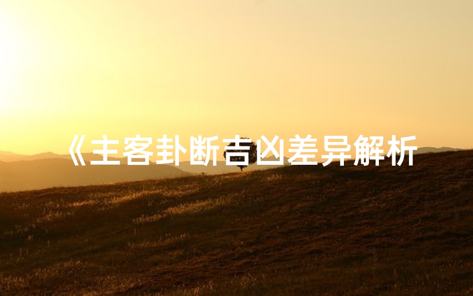 《主客卦断吉凶差异解析》