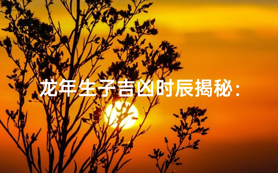 龙年生子吉凶时辰揭秘:龙人宜选良辰吉日