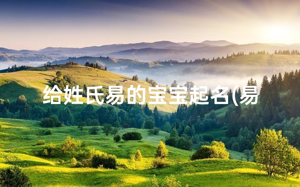 给姓氏易的宝宝起名(易姓宝宝起名宝典)