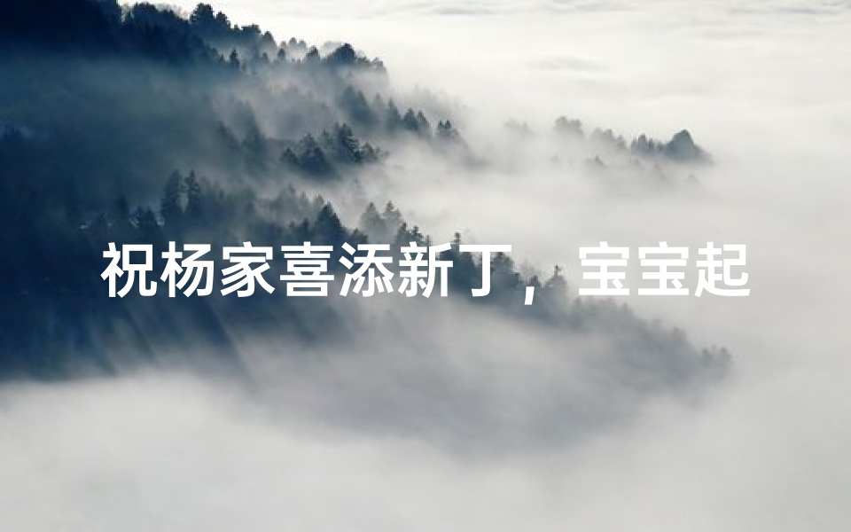 祝杨家喜添新丁,宝宝起名大揭秘