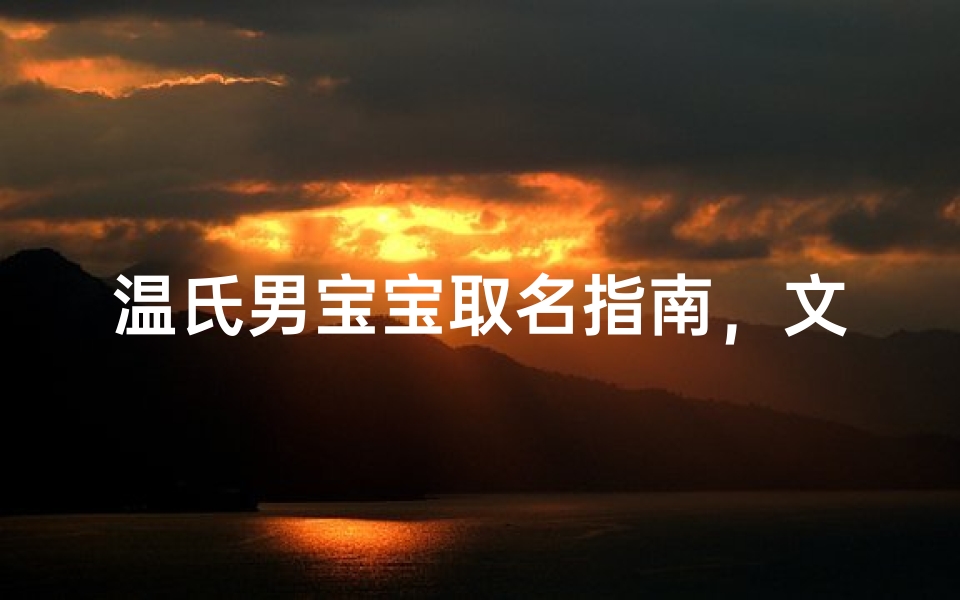 温氏男宝宝取名指南,文化传承与创新
