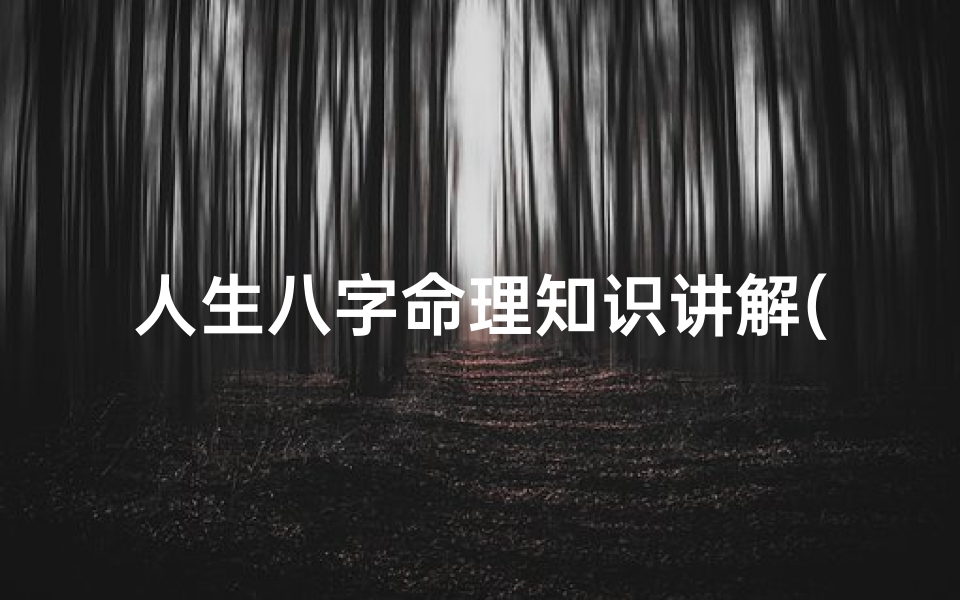 人生八字命理知识讲解( 命理 八字的位置 人生不同阶段的代表)