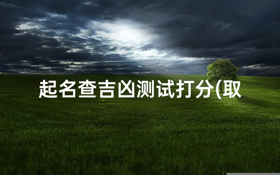 起名查吉凶测试打分(取名字打分测试,名字打分的标准是什么)