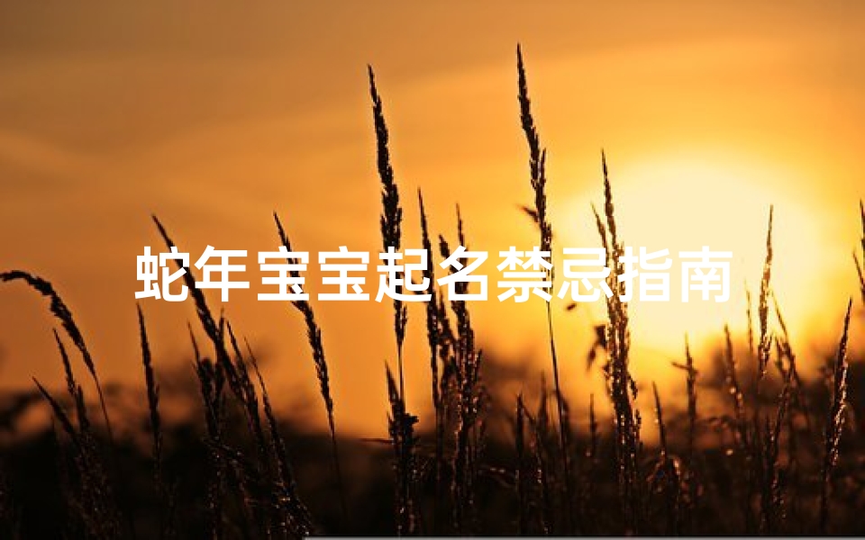 蛇年宝宝起名禁忌指南