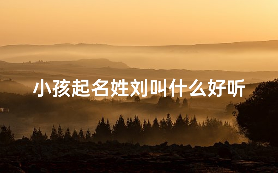 小孩起名姓刘叫什么好听