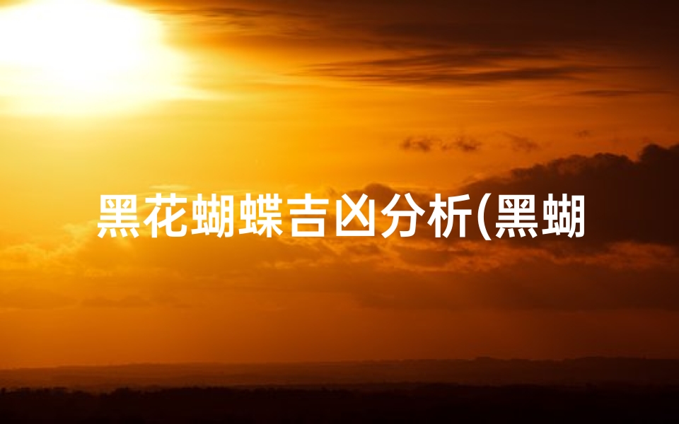 黑花蝴蝶吉凶分析(黑蝴蝶代表吉还是凶)