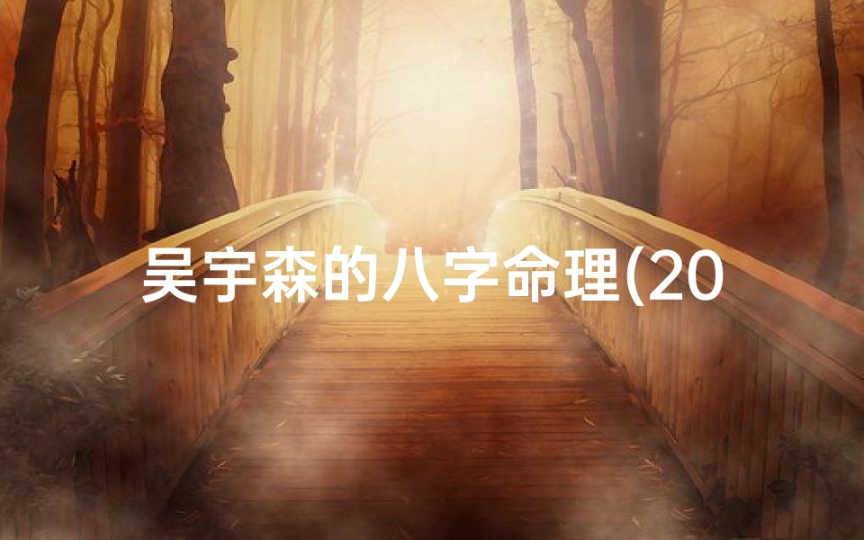 吴宇森的八字命理(2004年九月十三凌晨三点生取名宝典吴宇森)