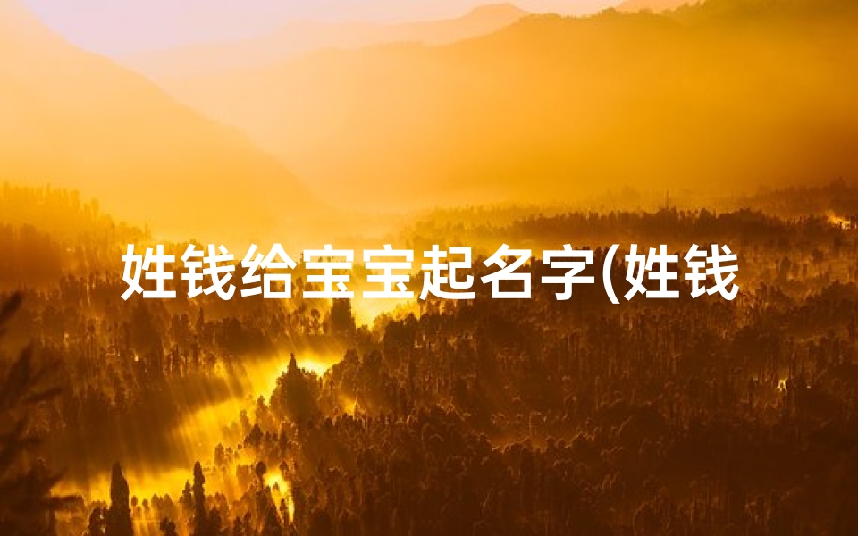姓钱给宝宝起名字(姓钱男宝宝取名字大全免费)