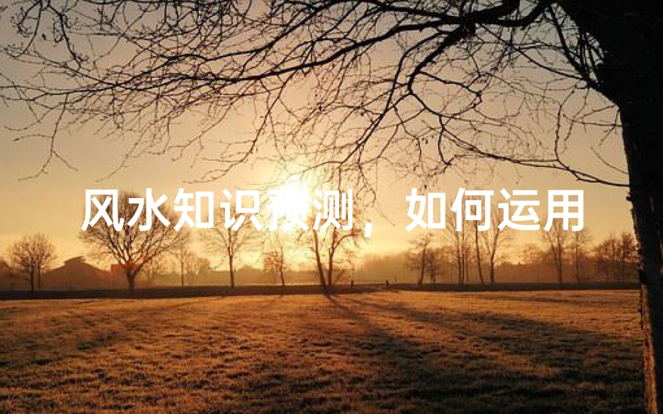 风水知识预测，如何运用传统智慧改善家居运势