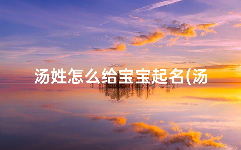 汤姓怎么给宝宝起名(汤姓男孩名字大全取名,汤姓男宝宝名字大全)