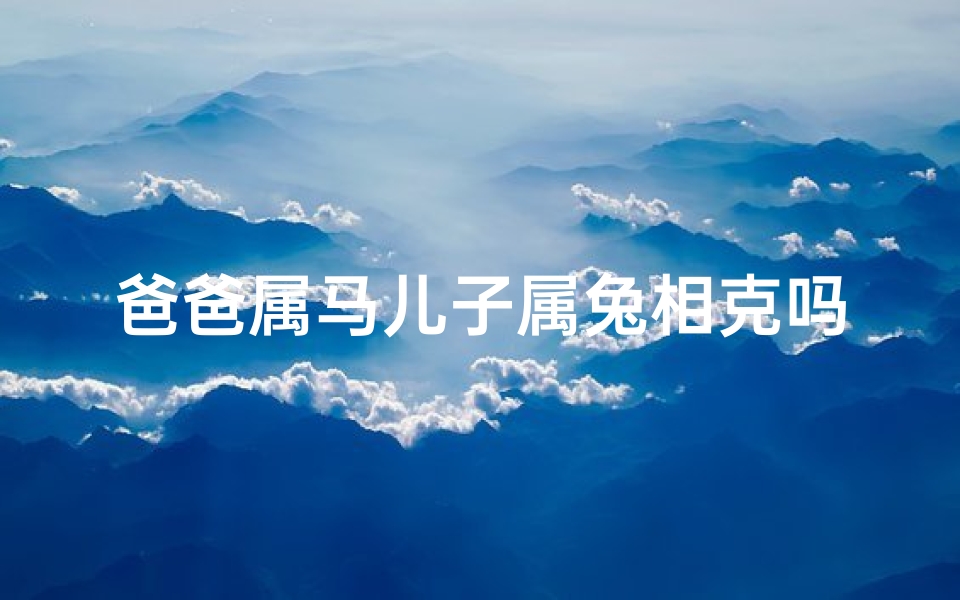 爸爸属马儿子属兔相克吗—属马爸属兔娃,喜结龙缘亲子情