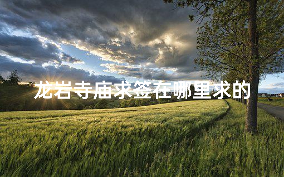 龙岩寺庙求签在哪里求的