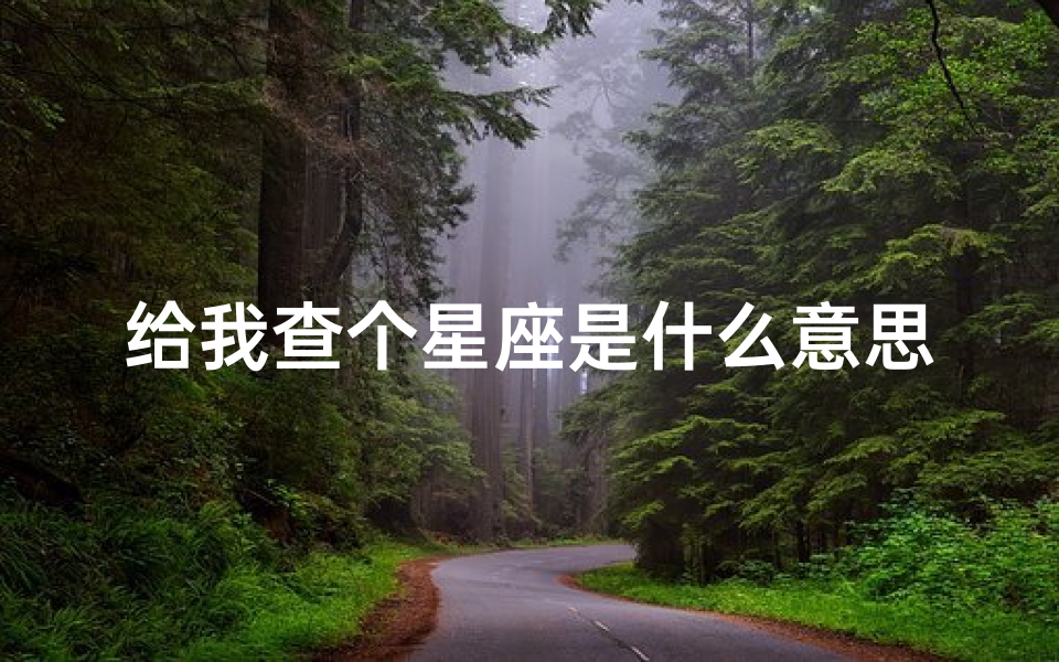 给我查个星座是什么意思(什么是十二星座查询)