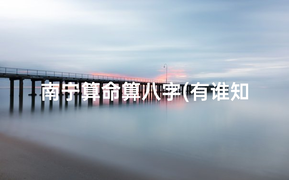 南宁算命算八字(有谁知道南宁力天大厦叶师傅算命怎么样)