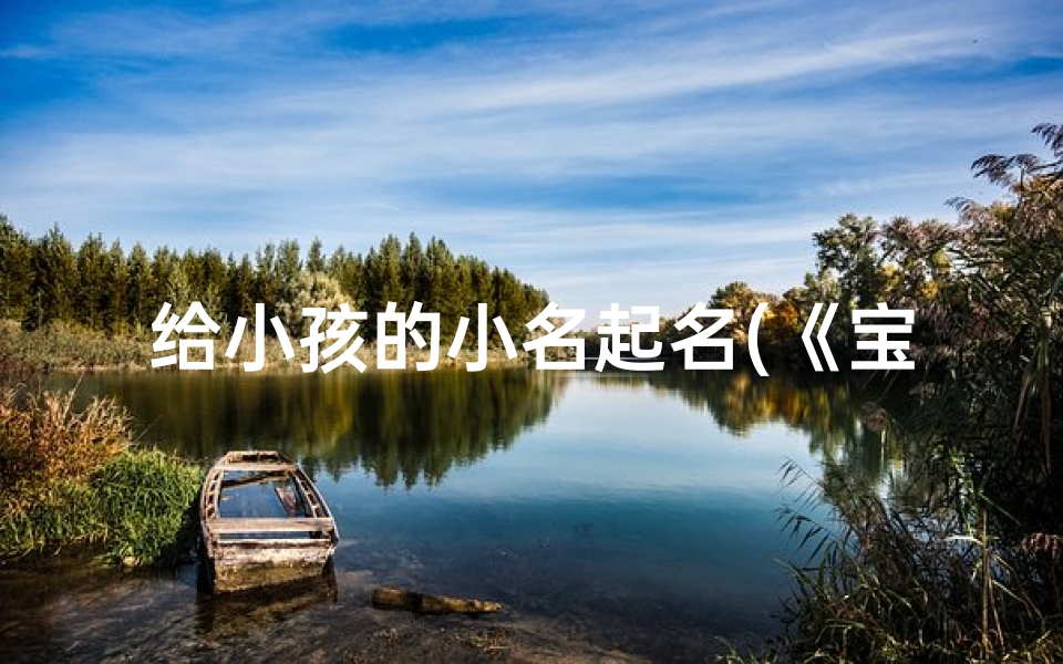 给小孩的小名起名(《宝宝昵称大集合:创意小名选》)