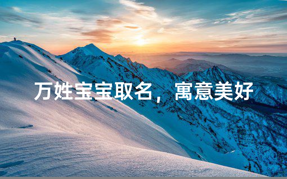 万姓宝宝取名,寓意美好与传承的命名之道