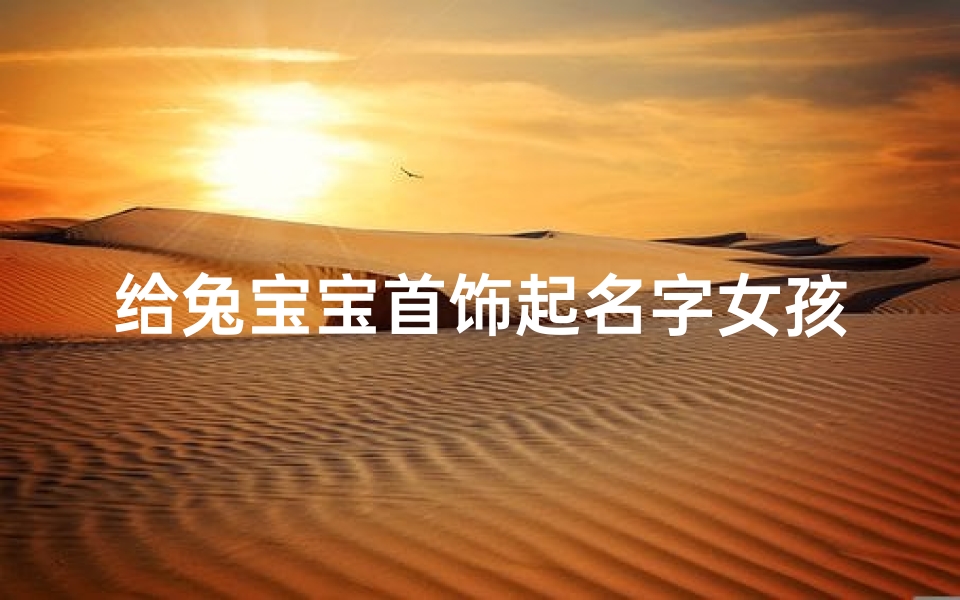 给兔宝宝首饰起名字女孩(兔宝宝女孩温婉大气的名字)